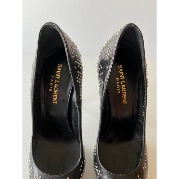 Saint Laurent Studded Black Leather Platform Pumps, Size 36 (IT), 6 (US) - Picture 5 of 11